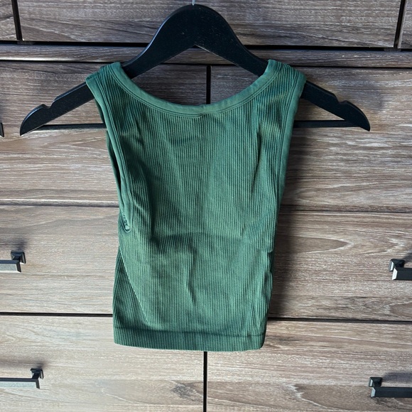 Sunday Best Deep Green Ribbed Tank Top - Picture 3 of 3